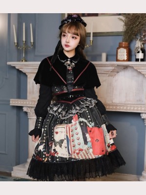 Poker Maze Gothic Style Lolita Dress OP 3 Items Set by YingLuoFu (SF38)